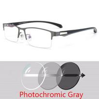 Vyriški Moteriški Pusiau Metalinio Rėmo Fotochrominiai Trumparegystės Akiniai Chameleonas Saulės Receptiniai Akiniai -0,5 Iki -6 Myopia -5.5 white
