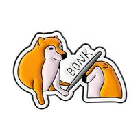 Shiba Inu Enamel Pins Funny Bonk! Dog Memes Brooches Lapel Badges Cartoon Puppy Animals Jewelry Gift for Friends orange