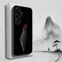 Art Embroidery-PalesTine-ES Phone Case For Samsung S25,S24,S23,S22,S21,S20,S10,S9,Ultra,Plus,Lite,FE,Soft Silicone Black Cover SamsungS235G white