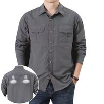 New Men Casual Shirt 6XL Male Overshirt 2026 Military Shirts Men Brand Clothing High Quality Blouse L pilka