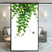 No Glue Decorative Windows Film Privacy Plant Leaves Glass Window Stickers  Static Cling Frosted Window Film for Home Decor (as the picture,40x60cm WxH)