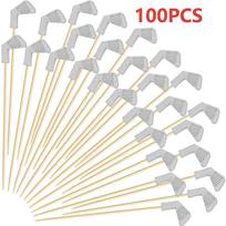 Golf Cocktail Picks, 4.7 In Fancy Toothpicks For Appetizers, Wooden Fruit Skewers Bamboo Food Sticks For Sandwich, Masters Golf as the picture white