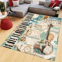 Juoda Balta Fortepijono Klavišų Kraštinė G-raktas Neslystantis Grindų Kilimas Muzikos Studija Mokytojas Plaunamas Vidaus Svetainė Miegamojo Plotas Kilimas 40x60cm( 15x23in ) gray