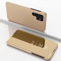 Išmanusis veidrodinis atverčiamas dėklas Samsung Galaxy A16 A26 A36 A56 A55 A35 A15 A54 S22 S23 FE S24 Ultra Plus S25 Edge PU dangtelis For Galaxy S22 auksas