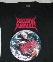 SALE Reprinted 2 sided Nuclear Assault Handle with care T-shirt L gray