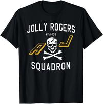 Min NEW LIMITED Jolly Rogers VFA-103 Squadron Skull Strike Fighter T-Shirt L black
