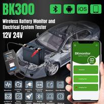 Bk300 12V Battery Tester Wireless Bluetooth 5.0 Battery Monitor Led Display Soh Soc Battery Analyzer Auto Tester Tools one size gray
