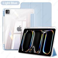 Case for iPad Pro 11 M4 M5 , with Pencil Holder, Slim Trifold Smart Cover with Transparent Back, Tablet Accessories