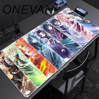 Mouse Pad Rubber Mat Anime Demon Slayer Gaming Deskmat Keyboard Pads Cartoon Cute Mousepad Kawaii Pc Accessories Mouse Mats Xxl 30x60cm gray
