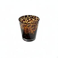Tortoiseshell Pattern Cup Versatile Vintage Design Spirits Glass Trendy Leopard Print brown