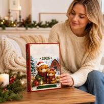 2026 Farm Series Advent Calendar Box, Small Size Holiday Countdown Gift for Kids One Size brown