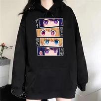 Oshi No Ko Hoodie Vintage Washed Cotton Pullover Unisex Oversized Fleece Sweatshirt Anime Streetwear Top Merch Gift Summer Casual 2026 Hot Sale L white