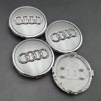 4 vnt. Audi automobilio ratų centriniai dangteliai 60 61 68 69 Suderinami su A7 A8 S4 S6 A3 A4 A5 A6 Ratlankio dangtelio emblemos priedai 4B0601170 gray