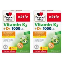 German Doppelherz Vitamin K2 + D3 1000 IU High 2 pcs 120 Tablets