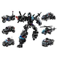 TOYLINX 691 vnt. Šaunus dėlionės Transformuojantys kaladėlės Mecha Statybinės kaladėlės Edukaciniai žaislai Gimtadienio dovanos Kalėdinės dovanos Vaikams black