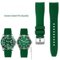 Lenktas galas Guminė apyrankė Rolex Water Ghost Seiko Mido helmsman Casio swordfish lankas atspari vandeniui nardymo silikoninė laikrodžio apyrankė 22mm 21mm black
