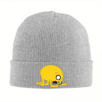 Jake The Dog Adventure Cartoon Anime Funny Times Knitted Hat Beanie Winter Hat Warm Acrylic New Arrival Caps for Men Women Gift gray