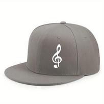 Treble Clef Muzikos Simbolis Beisbolo Kepuraitė Poliesterio Reguliuojama Hip Hop Stiliaus Snapback Suaugusiems One Size gray