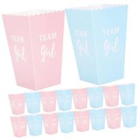 20 Pack Gender Reveal Popcorn Paper Boxes Pinks And Blue Candy Favors Treating Cups For Girl Boy Baby Shower Reveal Party Decorations Supplies(Blue, ) One Size white