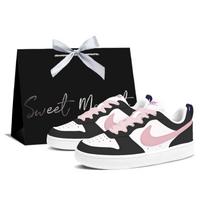Nike Court Borough Mouldy Black Pink Low top Skateboard Shoes Women's Pink Black BQ5448-115(Team1121-) 38.5 white