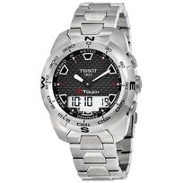 TISSOT T-Touch serijos kvarcinis mechanizmas lengvas išmanusis vyriškas laikrodis Šveicariškas laikrodis 43,6 mm juodas ciferblatas titano korpusas titano apyrankė T013.420.44.201.00 juoda