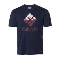 Columbia American Vintage Letter Logo Print Crew Neck Lightweight Short Sleeve T-Shirt Men tops Blue AE9129-465 M brown