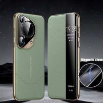 Originalios Odos Atverčiamas Dangtelis Dėklas HUAWEI Pura 70 Pro Ultra Smart View Žadinimo Miego Skambučių ID Rodymui For Pura 70 ProPlus žalia