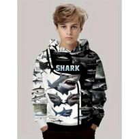 Trala Lero Tralala Hoodies Ryklio 3D Spausdinimo Kūdikio Berniuko Drabužiai Atsitiktiniai Ilgomis Rankovėmis Vaikų Megztinis Lauko Laisvi Viršutiniai Drabužiai Berniukų Drabužiai 110 black
