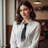 Elegant Korean Style Pearls Tie Tassels Black Hand-Beaded Long Necktie Academic Style Geometric Decoration Shirt Tie Women one size black