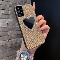 Blizgus auksinis grotelių rašto telefono dėklas, skirtas Samsung Galaxy A27 A15 A16 A37 A35 A36 A54 A55 A56 A17 A57 A73, su žvilgančiu veidrodiniu korpusu Galaxy A52