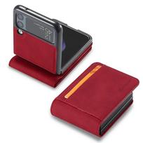 Prabangus odinis dėklas-piniginė Samsung Galaxy Z Flip 6 5 4 3, dangtelis su kortelių laikikliu, verslo telefono krepšys Flip3 flip4 kišenė Funda For Samsung Z Flip 6