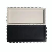 Plaunamas dekoratyvinis padėklas Banguotas laikymo padėklas Padėklas patiekalams Smulkmenų laikiklis Kavos staliukas Beige Black