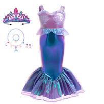 Mergaičių violetinė undinėlės su plonais petnešėlėmis suknelė - Formalus kostiumas ir pasirodymų drabužis 130 cm blue