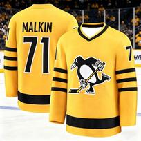 Penguins Team Men's Ice Hockey Training Suit 3D Printed Sports Breathable Quick-Drying Shirt Long Sleeve Unisex V-neck Uniform XXL