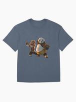 Kung Fu Panda Tigress and poo Kungfu panda Oversized T-Shirt L tamsiai mėlyna