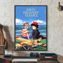 K-Kikis D-Delivery S-Service Anime  Poster HD art sticky wall waterproof home living room bedroom bar aesthetic decoration 50cm×70cm NoFrame blue
