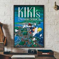 K-Kikis D-Delivery S-Service Anime  Poster HD art sticky wall waterproof home living room bedroom bar aesthetic decoration 60cm×90cm NoFrame blue