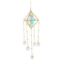 Crystal Wind Chime Prism Dream Catchers Windbell Home Garden Hanging Ornaments beige