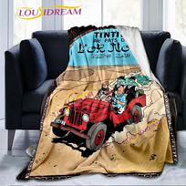Tinktino nuotykiai Flaneliniai pledai 3D animacinių filmų spaudiniai Pledai suaugusiems Vaikams Lovatiesė Mėtymo pledai Sofos dekoras 130x150cm