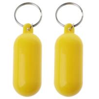 2Pcs Kayak Keyrings Marine Floatable Sailings Floating Pendant Fishing Key Rings geltona