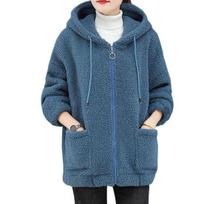 Moterų Paltas Storas Vienspalvis Kišenės Ilgos Rankovės Laisvas Šiltas Pūkuotas Užtrauktukas Cardigan Žieminė Striukė Lauko 3XL gray