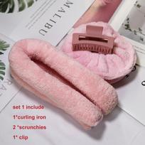 Heatless Curls Overnight Lazy Curler Soft Super Absorbent Velvet Curls Band Heatless Curing Rod Headband Make Hair Curly and Dry gray