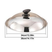 Universal Wok Pot Lid Stainless Steel Kitchen Food Lid New Bowl Cover  Restaurant Kitchenware 36cm