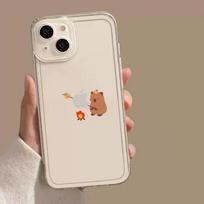 Juokingas mielas kapibara permatomas telefono dėklas iPhone 15 16 14 13 11 12 Pro XS Max 13Mini XR X SE 7 8 15 Plus skaidrus dangtelis Fundas iPhone SE2 SE3 brown