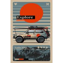 Planetjuice Vintage Lada Niva Metal Sign Garage Decor Wall Art