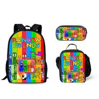 Rainbow Friends Unisex Backpack With Cooling Lunch Bag And Pen Organizer For Travel StyleT black