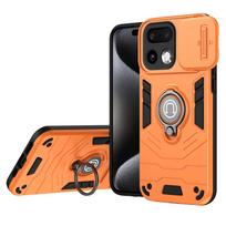 Hybrid Armor Shockproof Case For Realme 16 Pro Plus 5G Sliding Window Metal Ring Holder TPU Frame Plastic Phone Cover Fundas Realme 16 Pro