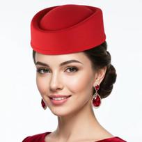 Vintažinė kepuraitė-dėžutė Retro avialinijų stiuardesių kepuraitės Ašaros formos kepuraitė Viršutinė kepuraitė Mados šou beige