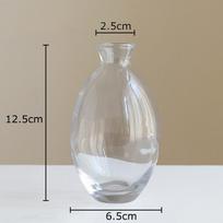 Minimalistinis skaidraus stiklo vaza Mielos mažos gėlių vazonėliai Stalo dekoracija Gėlių kompozicija Gėlių vazos Kambario estetinė dekoracija gray