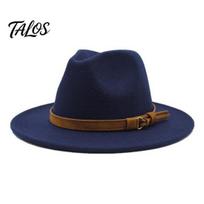 Patvarus vilnonis galvos apdangalas Vilnos veltinio Fedora skrybėlė, Unisex Panama skrybėlė su dirbtinės odos juosta, Stilinga vakarėlio plačiabrylė Vintažinė Trilby skrybėlė moterims ir vyrams M black